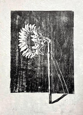 Sunflower&amp;nbsp; &amp;nbsp;woodcut.. 1996